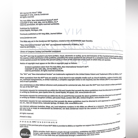 Pink Floral Holy Bible Red Letter NIV - Picture 8 of 8